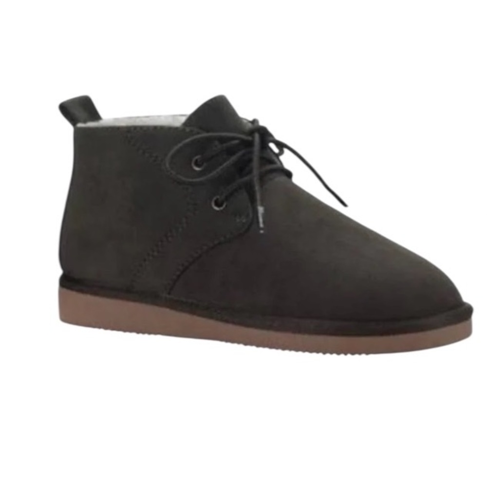 Sun+Stone Boys Casual Gage Olive Faux Shearling Chukka Boots Fall Winter‎ Causal